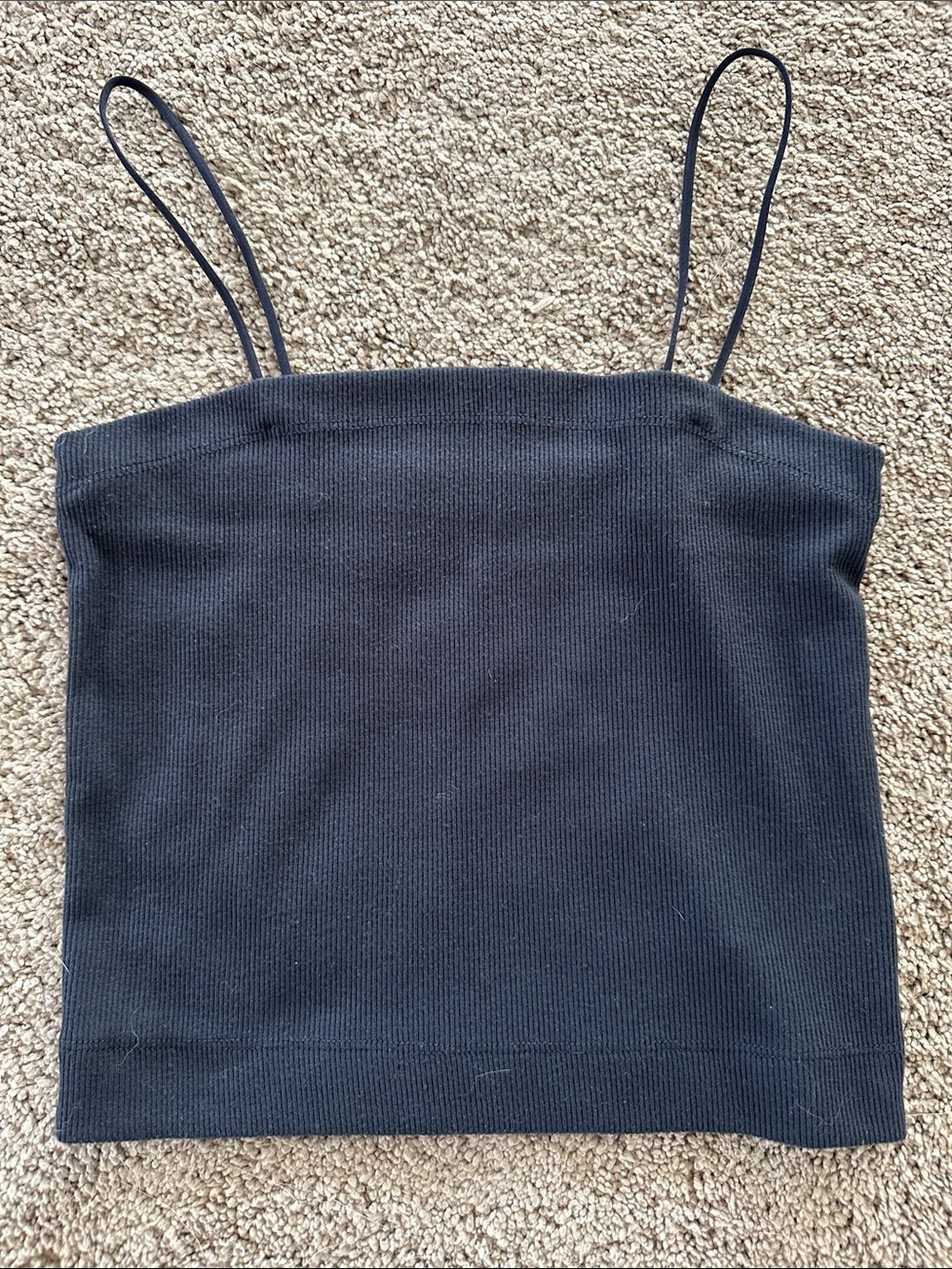 American Eagle Outfitters Black Ribbed Spaghetti Strap Cami